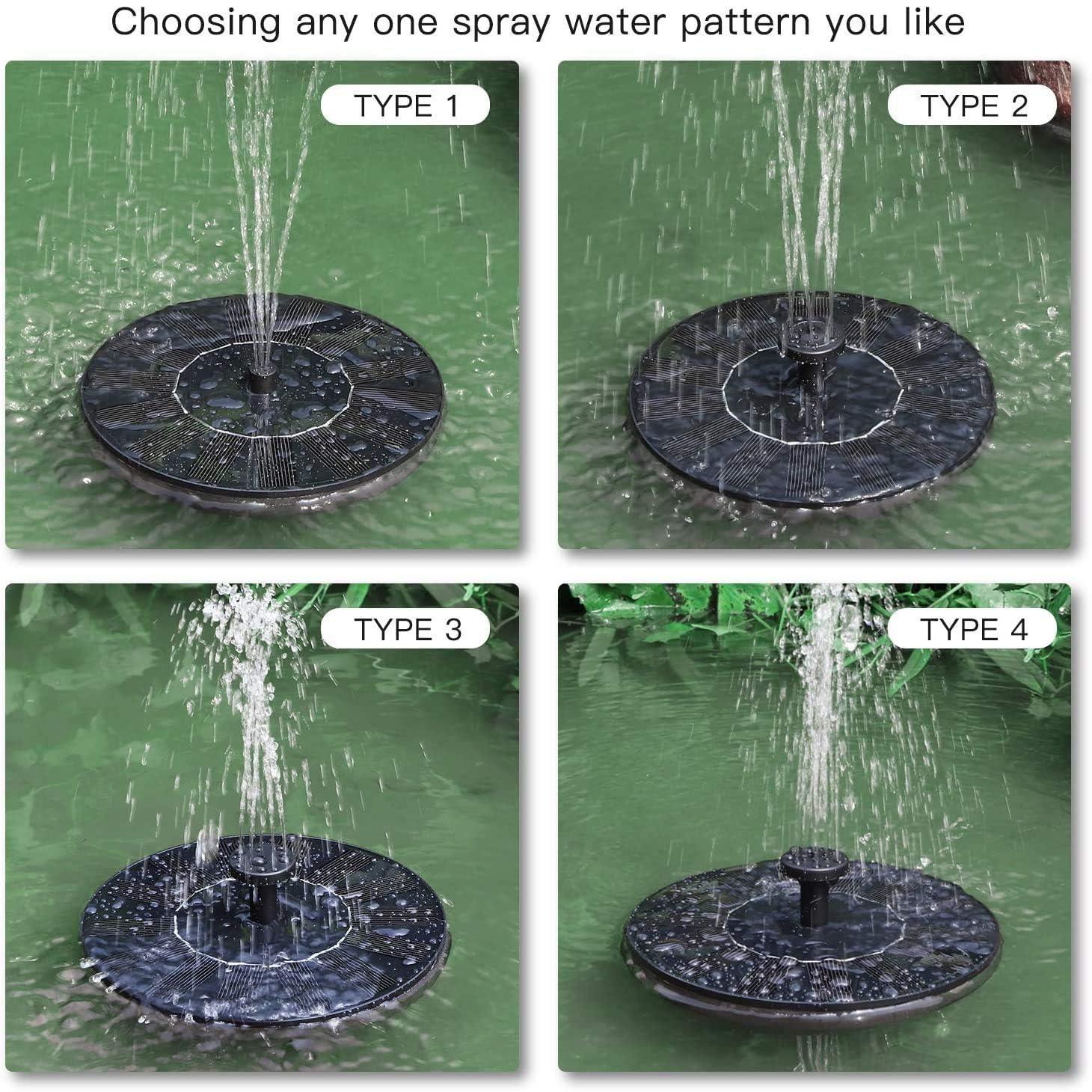 Fountain Solar Power Floating Water Pump for Pool Pond Garden and Patio Plants Round 7V 1.4W (Black) - KalaKirtiHub