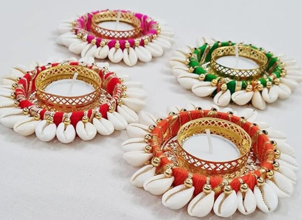 Cowrie Shell Design Tealight Holder Pack of 2 ra4xqa-dd