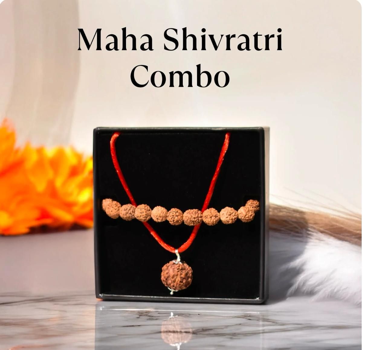 Maha Shivratri Combo | 5 Mukhi Rudraksha Pendant with Bracelet ra4xqa-dd
