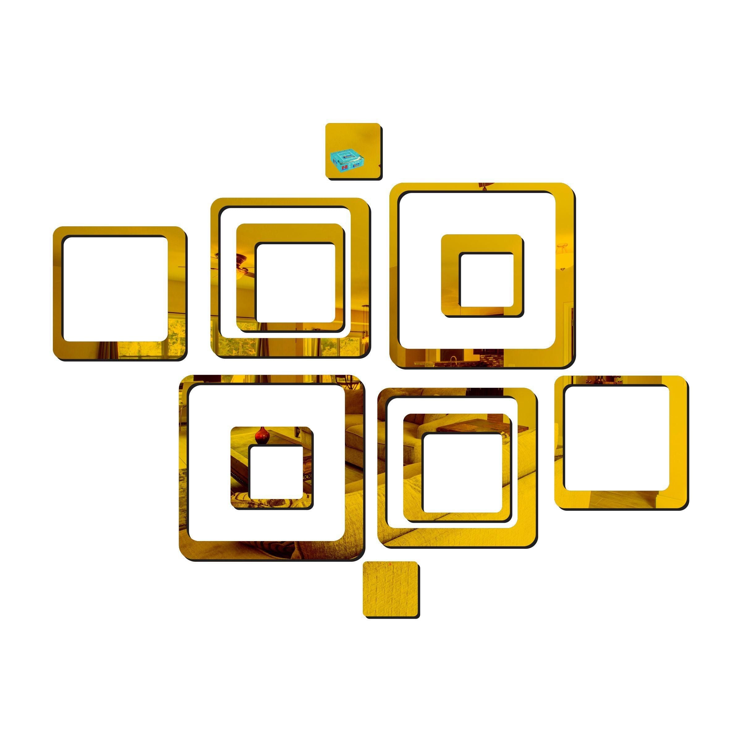 3D Gold Acrylic Mirror Wall Sticker – Elegant Home Decor ra4xqa-dd