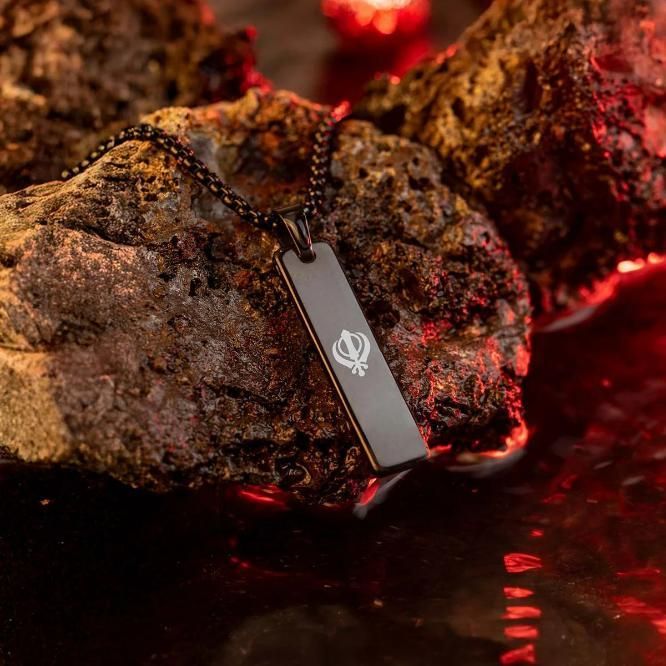 Khanda Spiritual Mini Tag Chain | Sikh Religious Pendant Necklace ra4xqa-dd