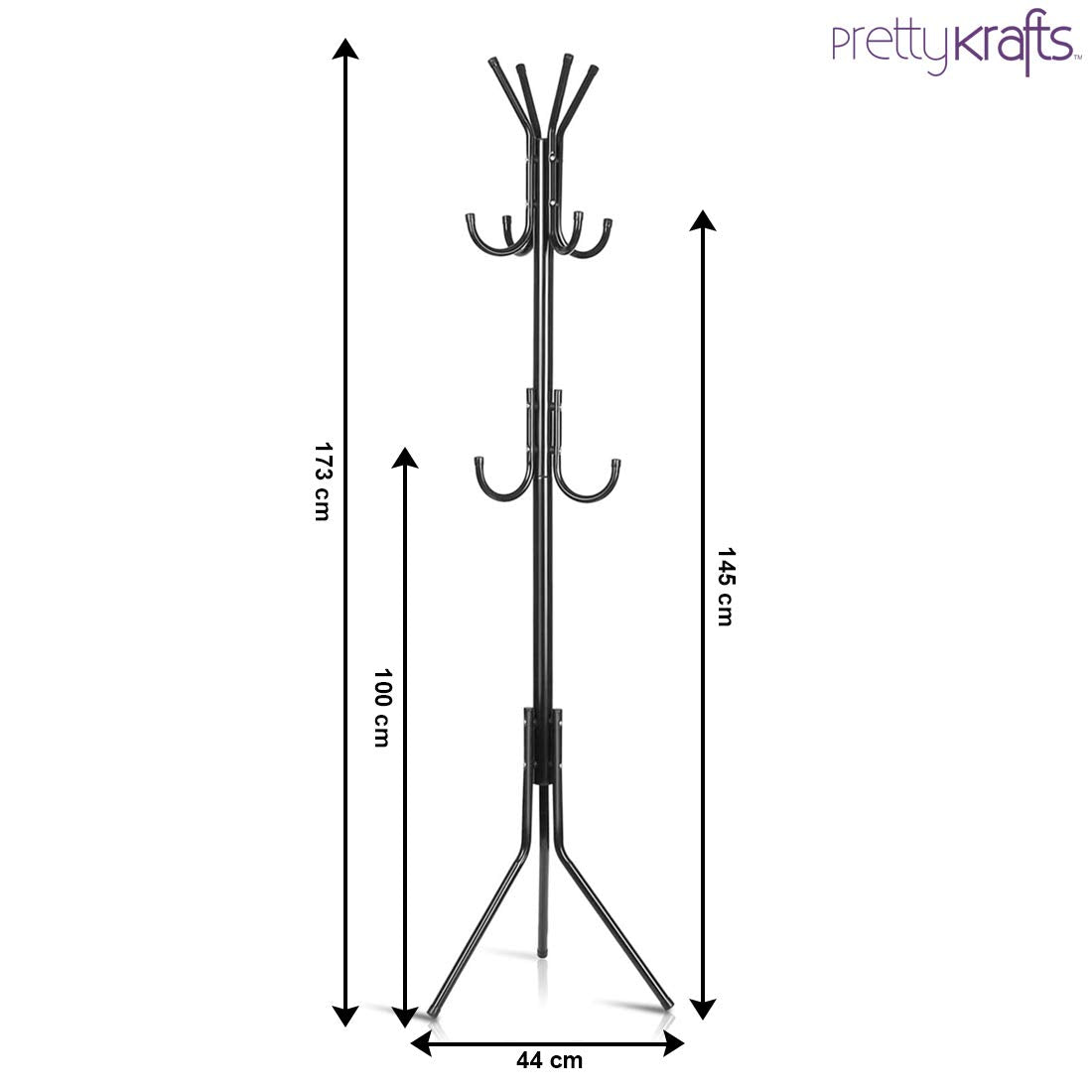 6-Hook Coat Hanger Stand – Wrought Iron Clothes Rack for Home ra4xqa-dd