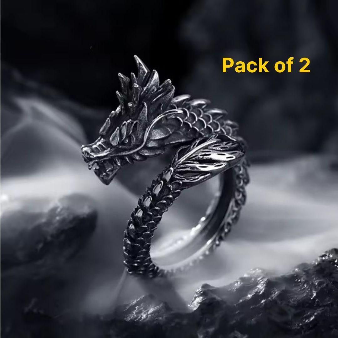 Silver Adjustable Dragon Ring Pack of 2 | Stylish Men’s Jewelry ra4xqa-dd