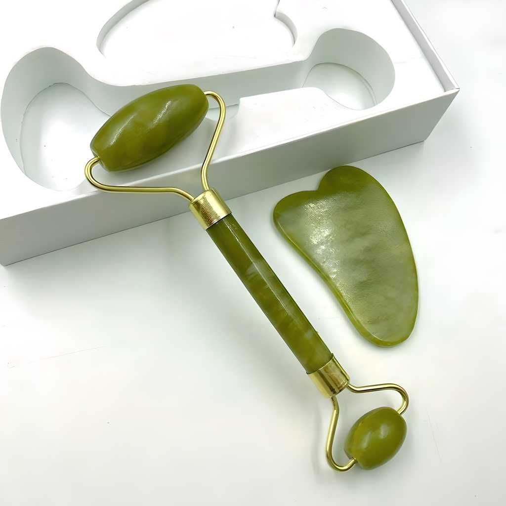 Natural Jade Stone Massage Roller for Face & Body | kalakirtihub ra4xqa-dd