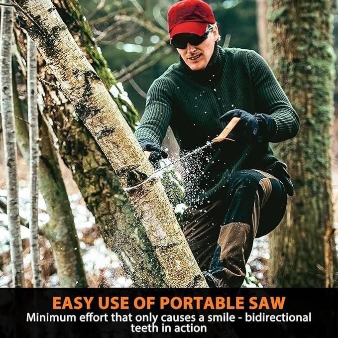 Pocket Chainsaw with Grips Folding Pull Saw with Storage Pouch - KalaKirtiHub