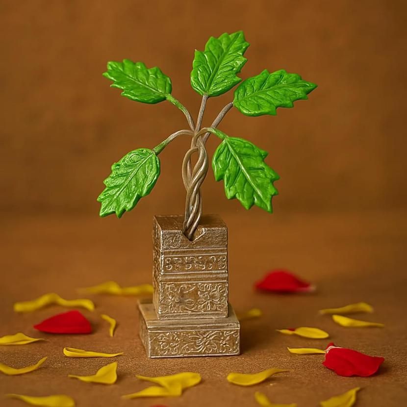 German Silver Plated Tulsi Plant Decorative Showpiece (4inche) ra4xqa-dd