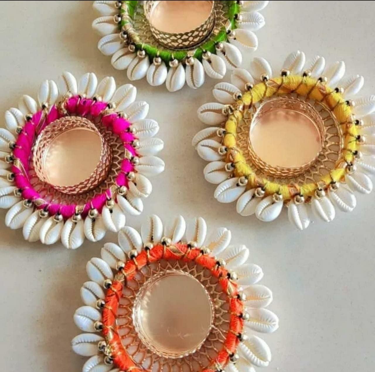 Cowrie Shell Design Tealight Holder Pack of 2 ra4xqa-dd