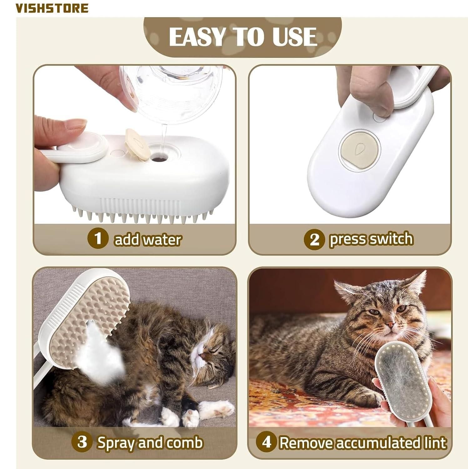 Steam Brush for Dog/Cat ra4xqa-dd