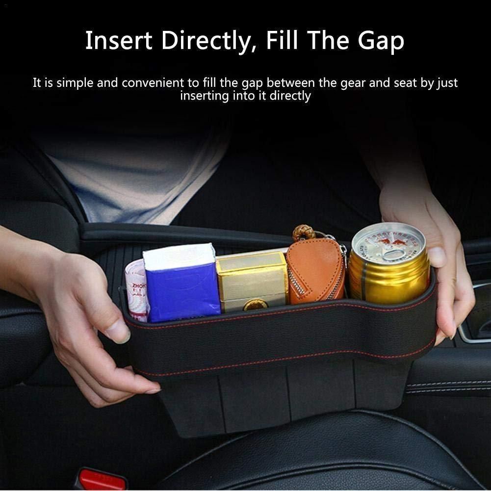 PU Leather Car Seat Pockets Organizer Pack of 2 | Console Side Storage ra4xqa-dd