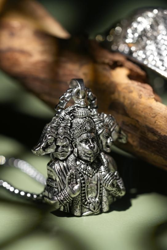 5-Mukhi Hanuman Kada with Munjai Pendant Chain | KalaKirtiHub Jewelry - KalaKirtiHub
