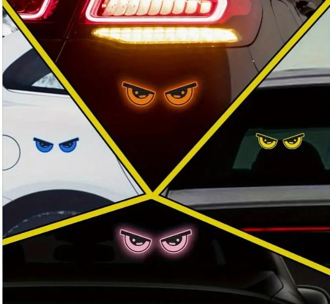 Monster Eyes Car Reflective Stickers (2 Pcs, Pack of 1) | kalakirtihub ra4xqa-dd