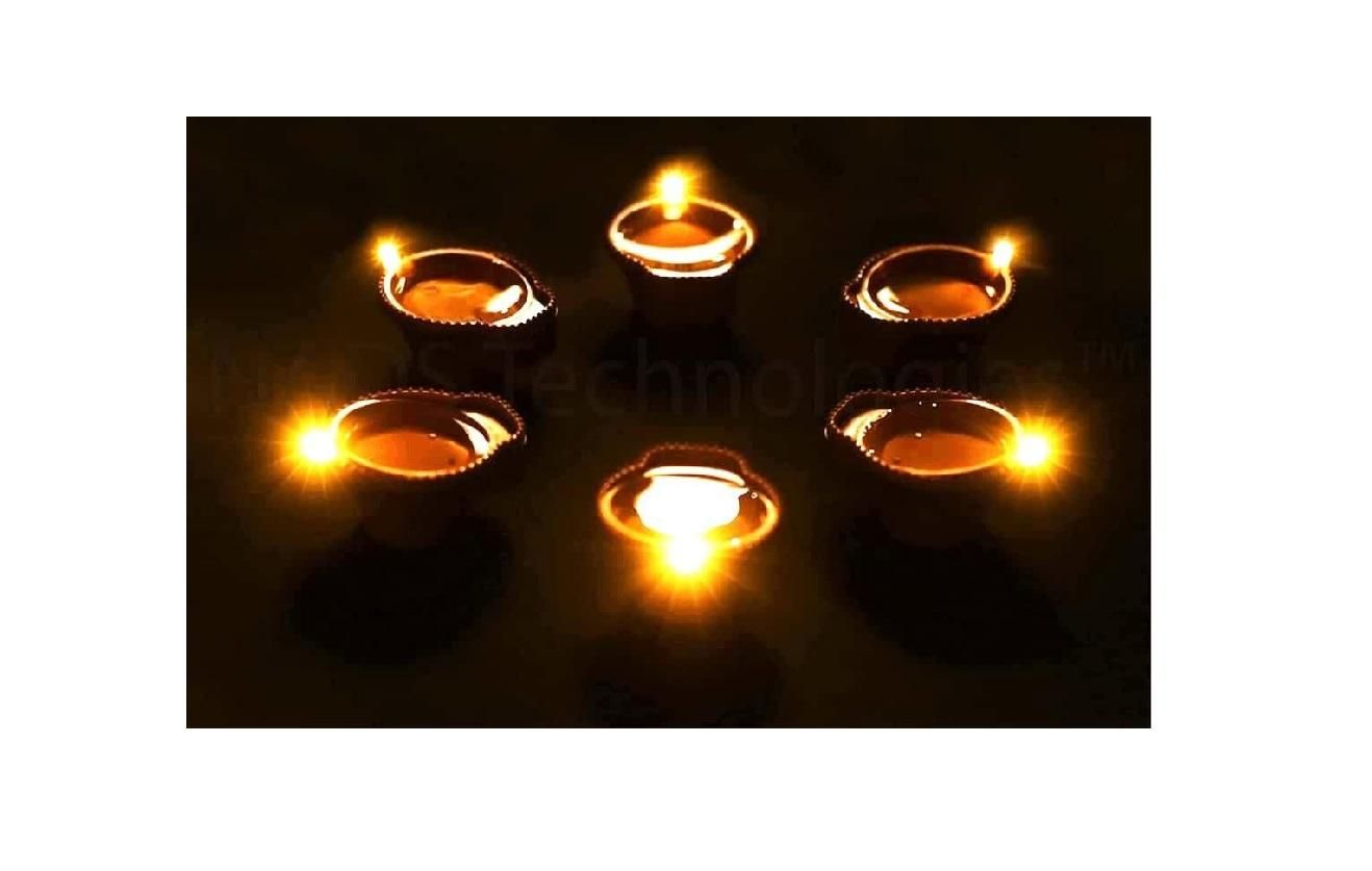 LED Light Water Sensor Diyas Plastic with, Ambient Lights, (Pack of 6/12/18/24) - KalaKirtiHub