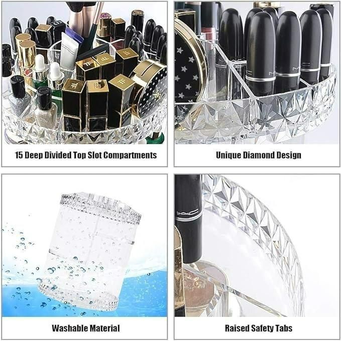 Makeup Organizer Adjustable 360 Rotation Box Case ra4xqa-dd