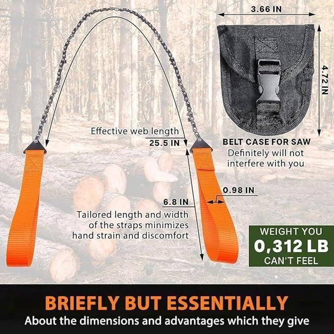 Pocket Chainsaw with Grips Folding Pull Saw with Storage Pouch - KalaKirtiHub
