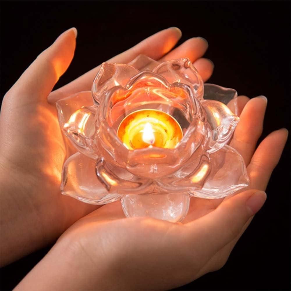 Glass Lotus Flower Tea Light Candle Holder Set ra4xqa-dd