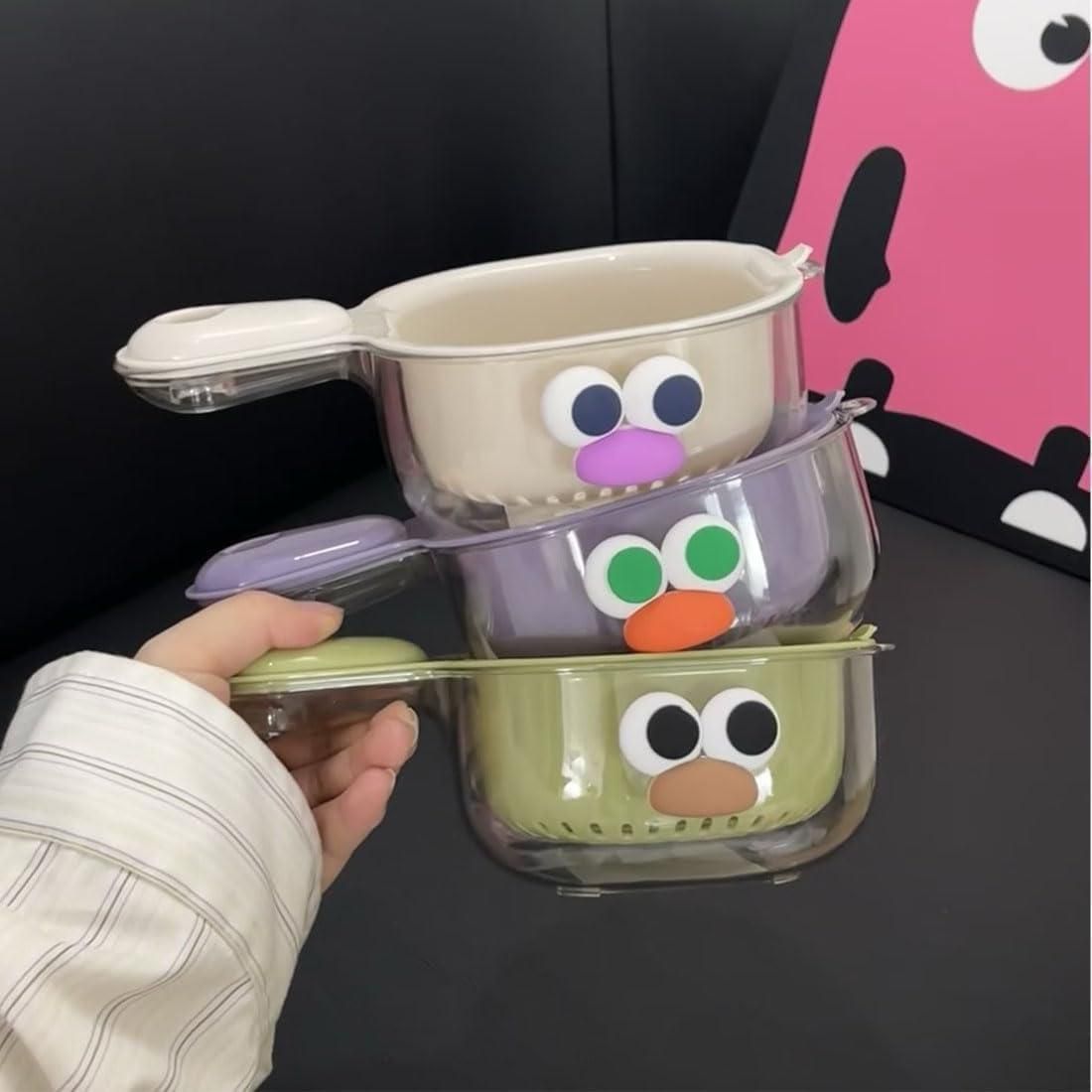 Dual-Layer Strainer Basket – Veggie & Fruit Drainer with Handle - KalaKirtiHub