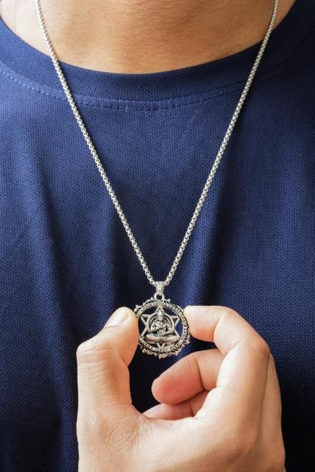 Shree Yantra with Hanuman Raksha Pendant Chain | KalaKirtiHub Jewelry ra4xqa-dd