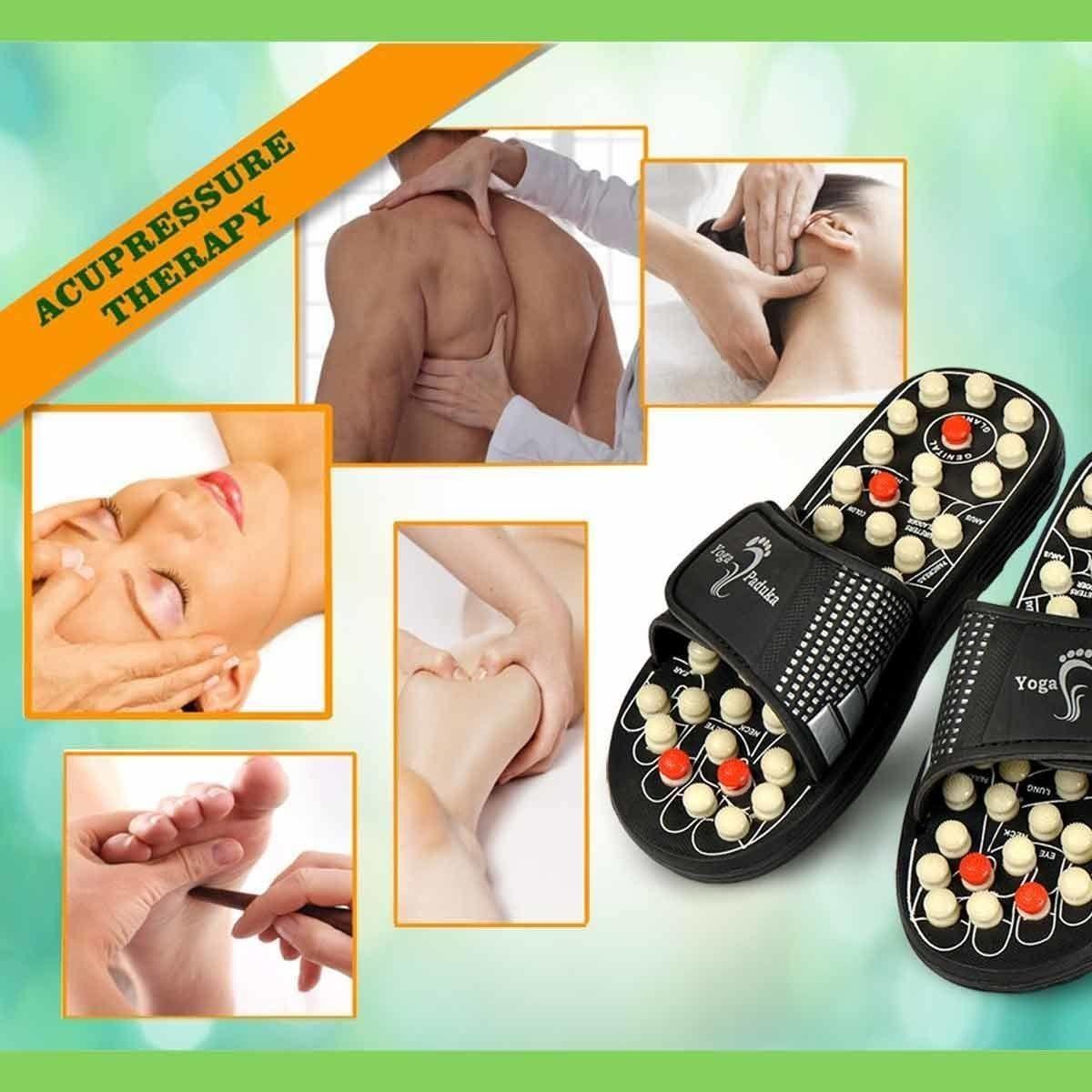 Acupressure and Magnetic Therapy Paduka Slippers for Full Body Blood Circulation For Men and Women ra4xqa-dd