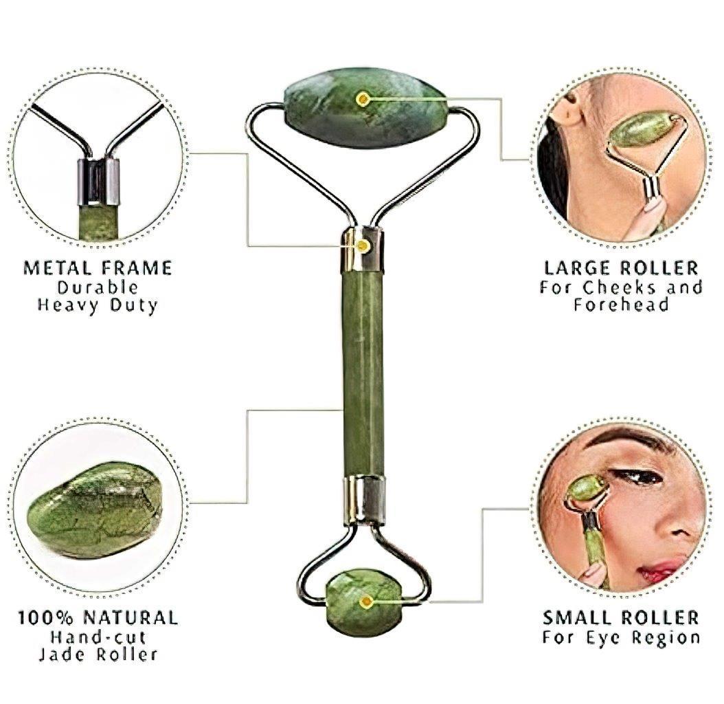 Natural Jade Stone Massage Roller for Face & Body | kalakirtihub ra4xqa-dd