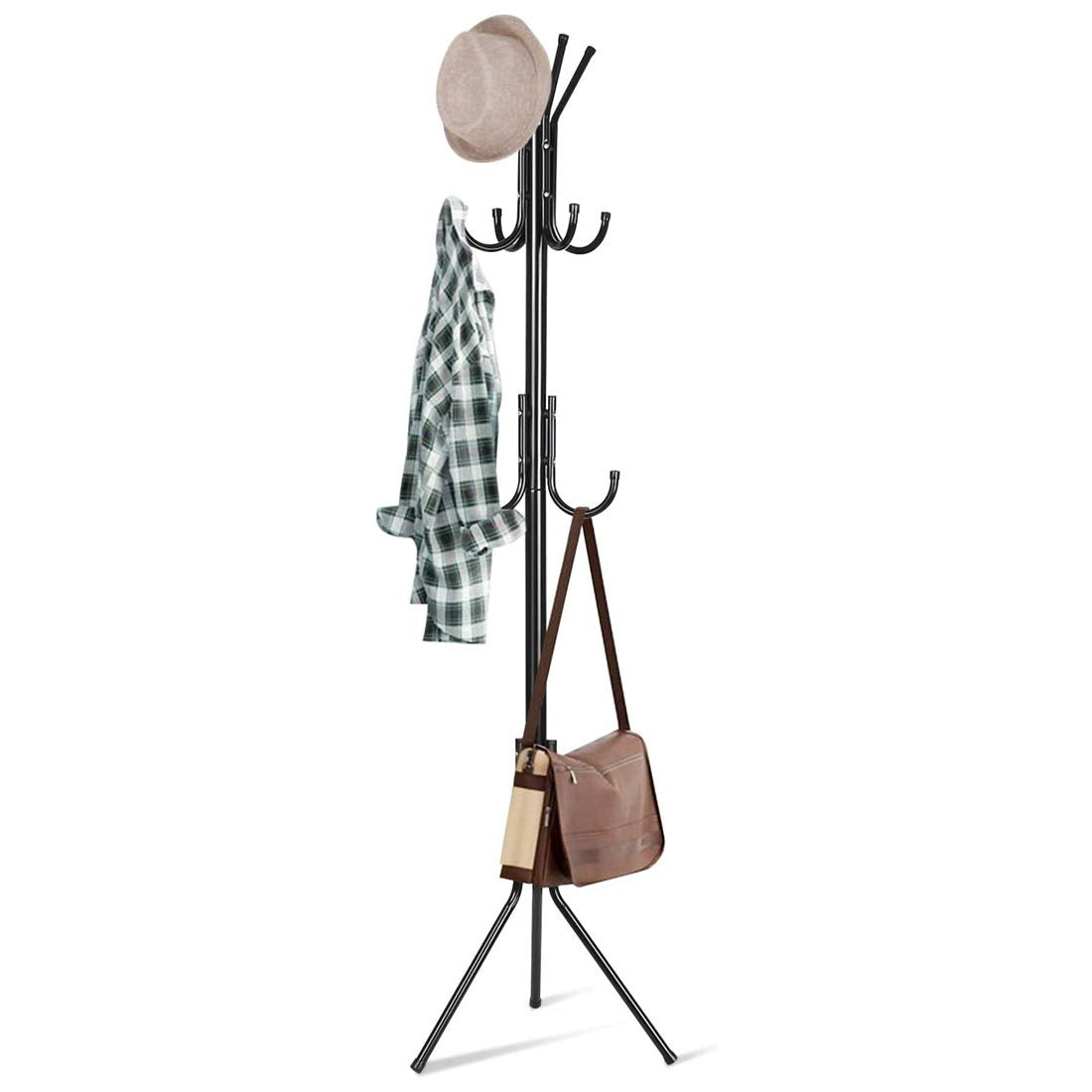 6-Hook Coat Hanger Stand – Wrought Iron Clothes Rack for Home ra4xqa-dd