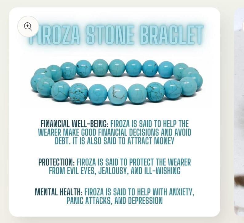 Firoza Turquoise Stone Beads Bracelet | Stylish Healing Jewelry ra4xqa-dd