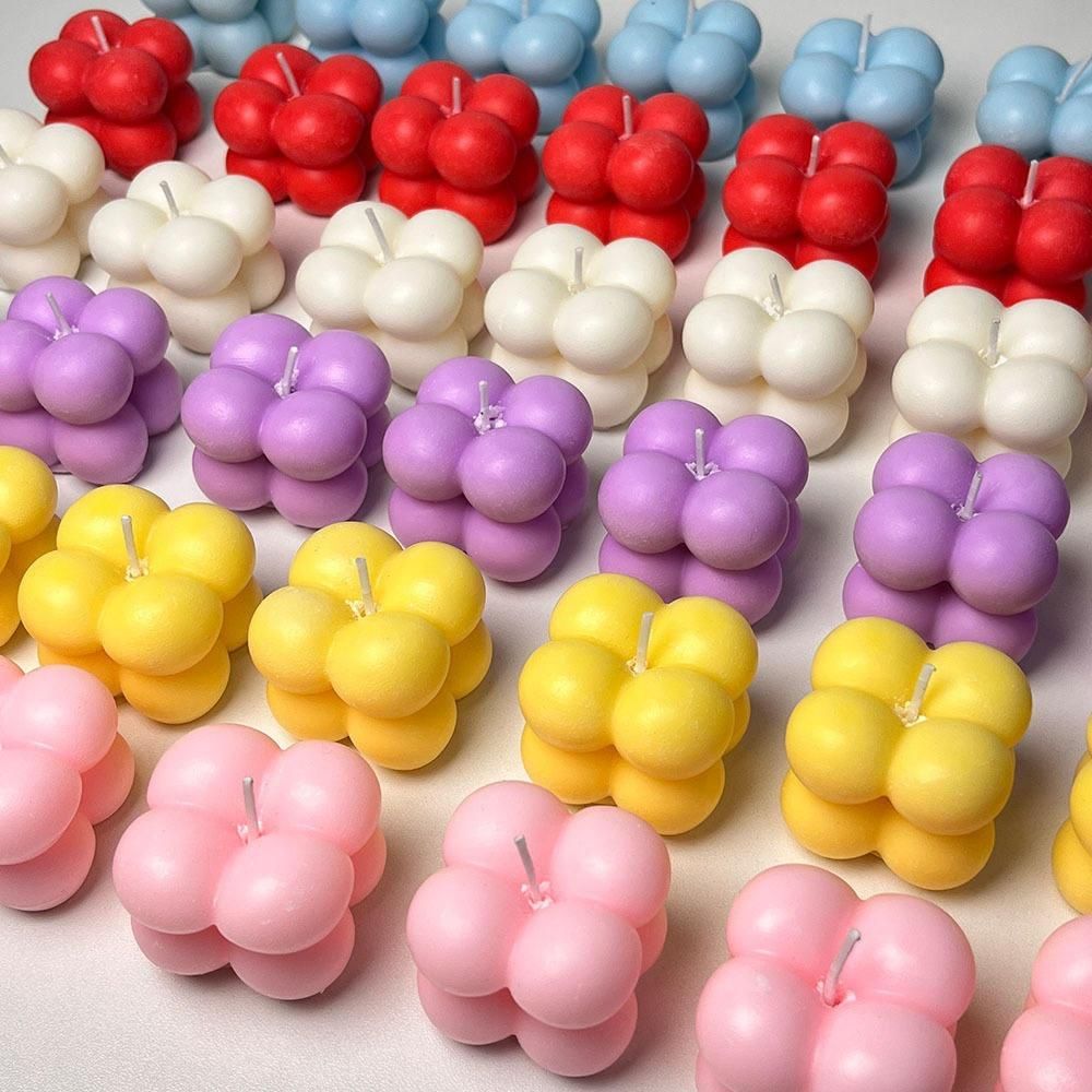 Wax Tiny Cloud Bubble Cube Candle (Pack of 4) - KalaKirtiHub