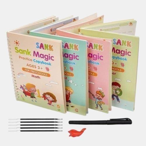 Sank Magic Practice Copybook (4 BOOKS,1 PEN,1 GRIP,10 REFILL) Pack of 1 ra4xqa-dd