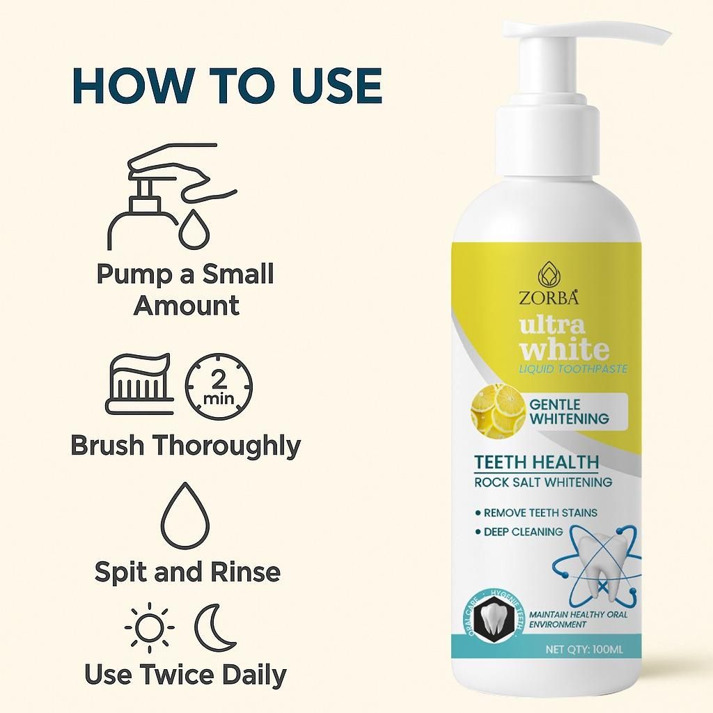 Ultra White Liquid Toothpaste 200ml Pack of 2 for Oral Care | kalakirtihub ra4xqa-dd