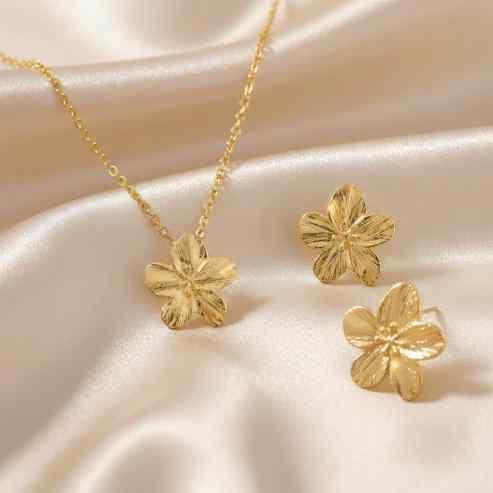 Set of Flower Necklace and Earring (Pack of 1) ra4xqa-dd