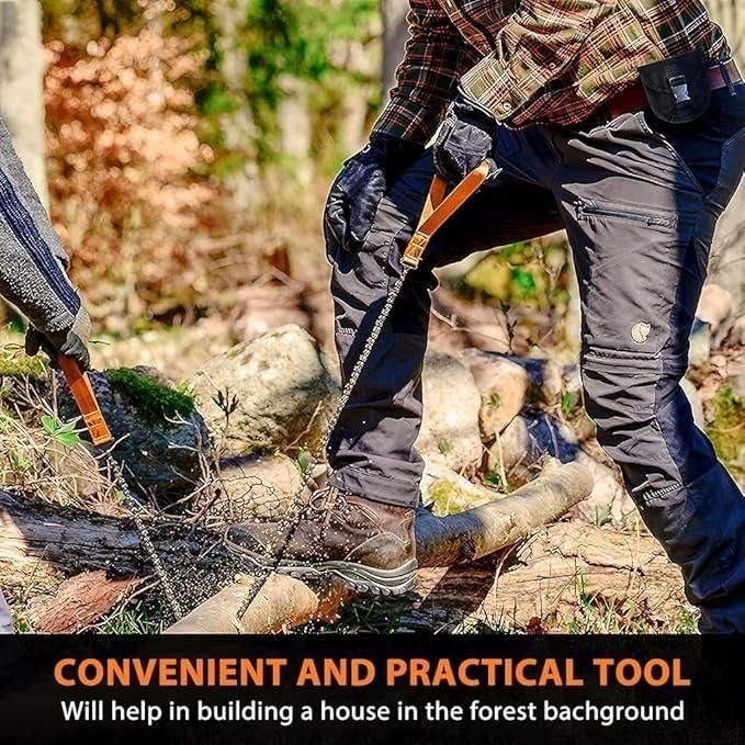 Pocket Chainsaw with Grips Folding Pull Saw with Storage Pouch - KalaKirtiHub