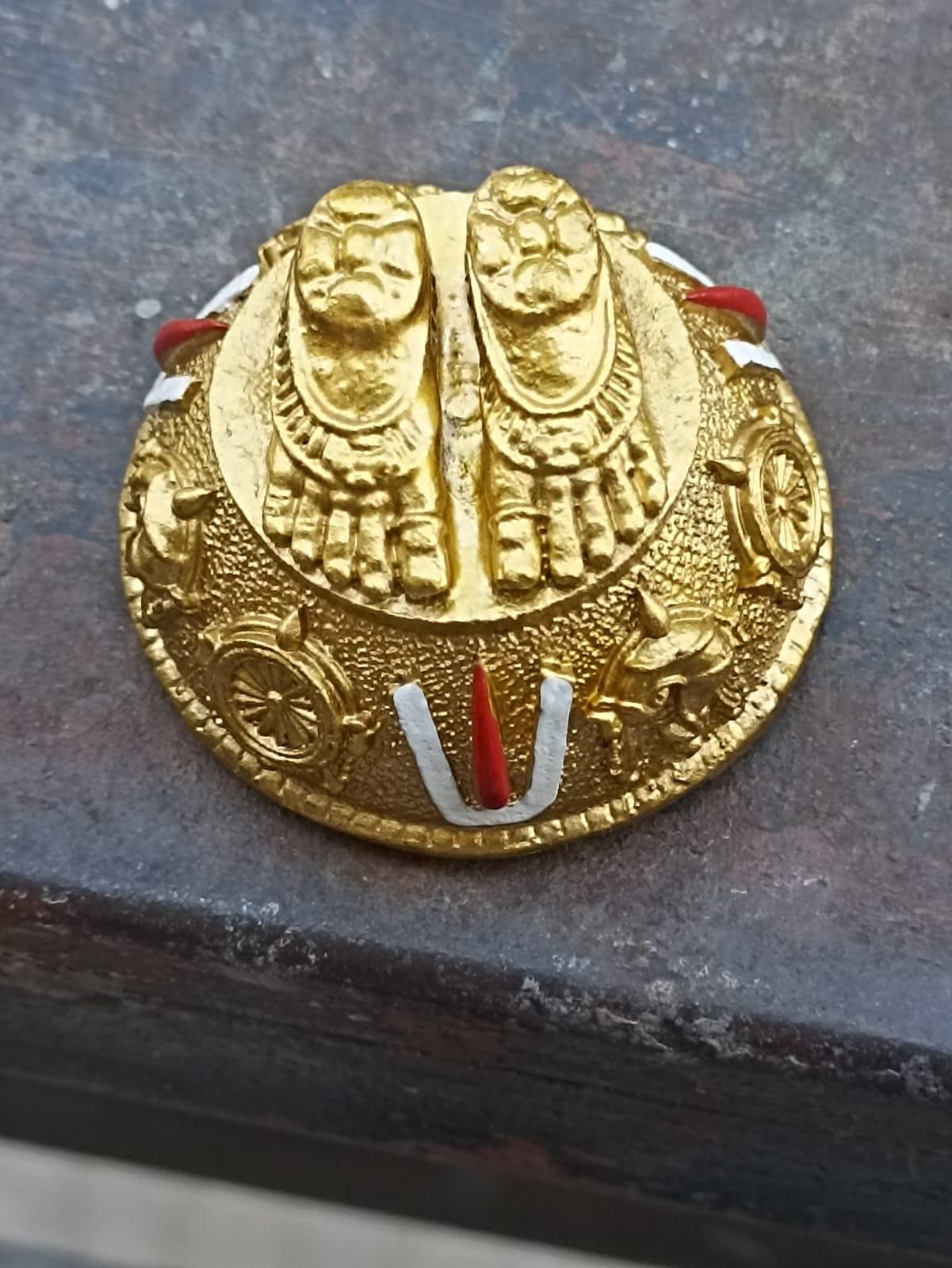 Gold Plated Antique Lord Balaji Charan Paduka | kalakirtihub ra4xqa-dd