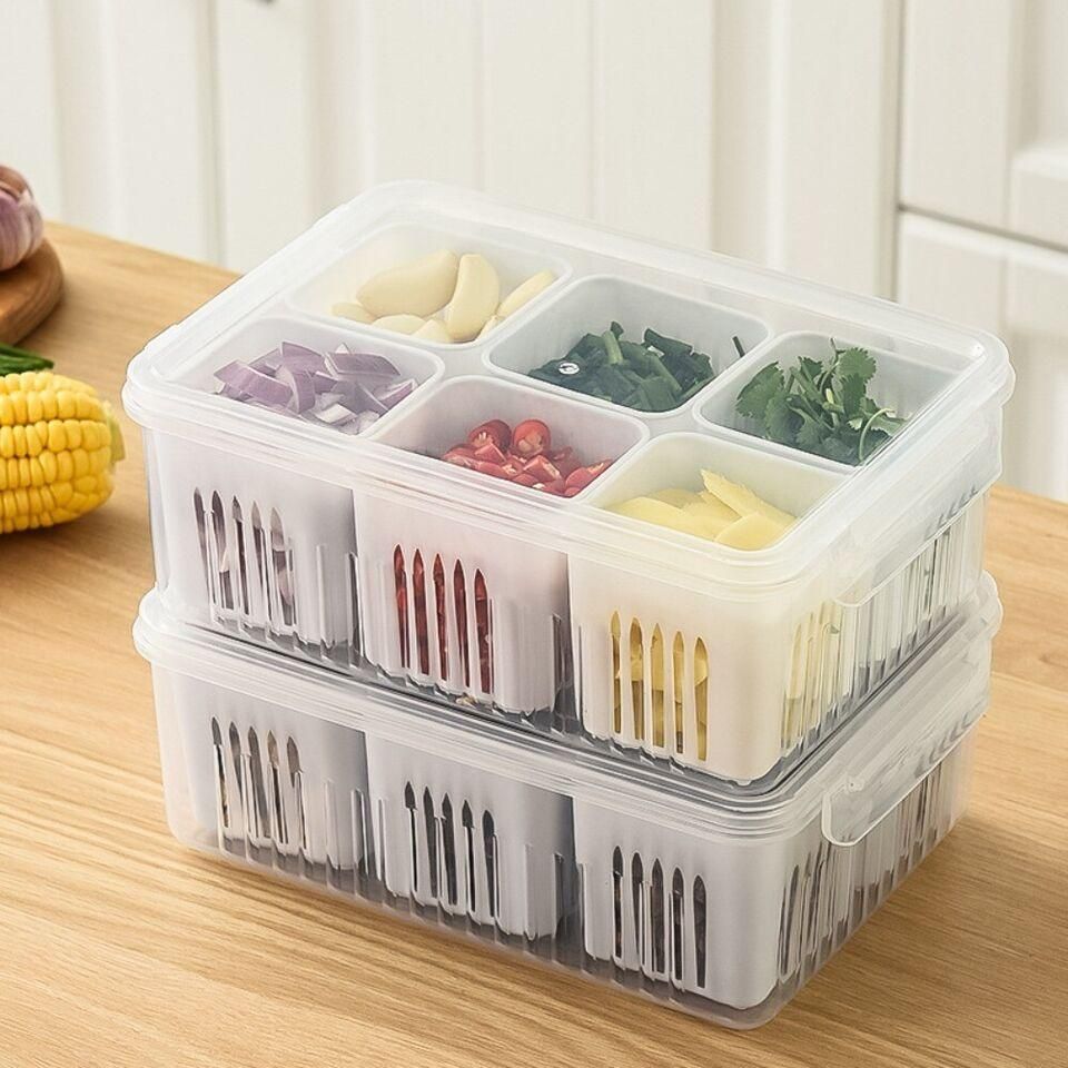 6 Grid Fridge Storage Boxes Containers ra4xqa-dd