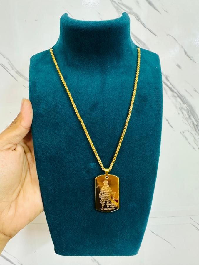 Hanuman Chalisha Pendant with Chain – Spiritual Jewelry - KalaKirtiHub