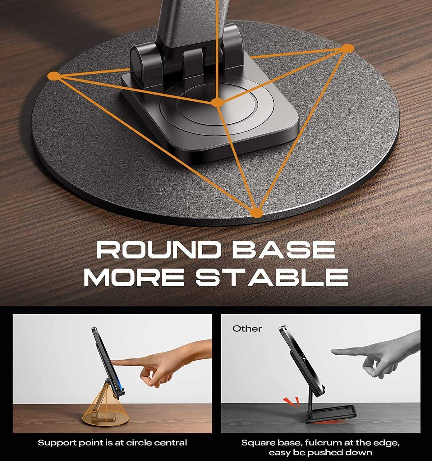 Mobile Phone Stand 360° Rotation Adjustable Height & Angle | kalakirtihub ra4xqa-dd