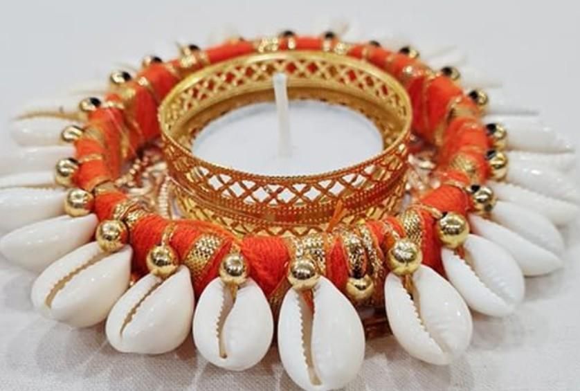 Cowrie Shell Design Tealight Holder Pack of 2 ra4xqa-dd