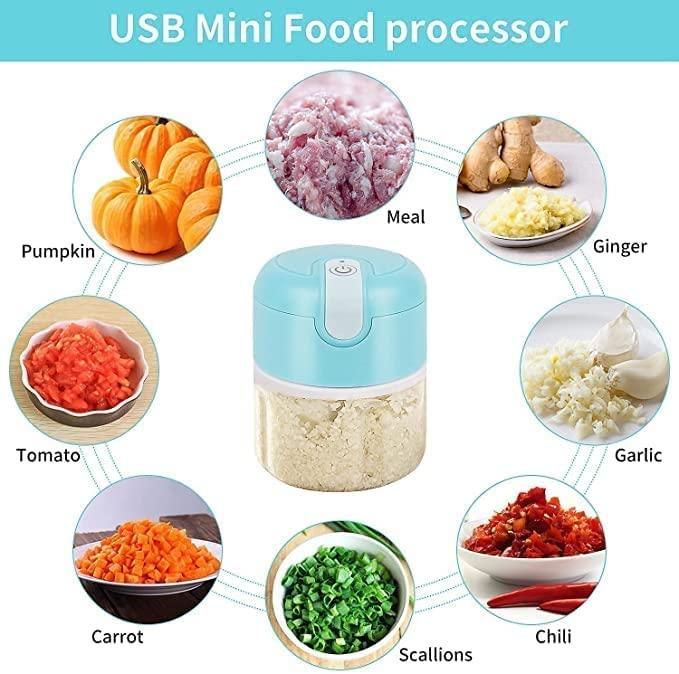 Mini Electric Meat/Garlic Chopper Portable Food Processor ra4xqa-dd