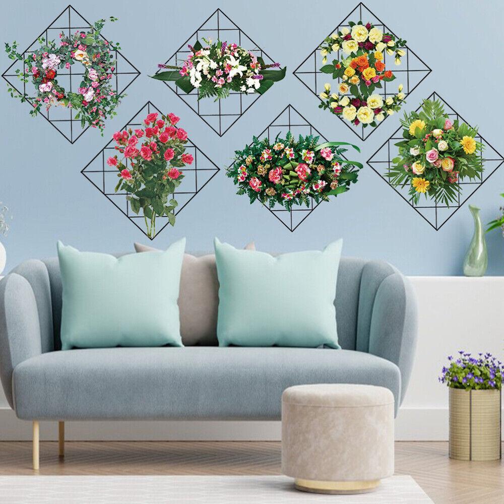 Home Wall Art – Grid Flower Pattern Sticker for Office & Decor ra4xqa-dd