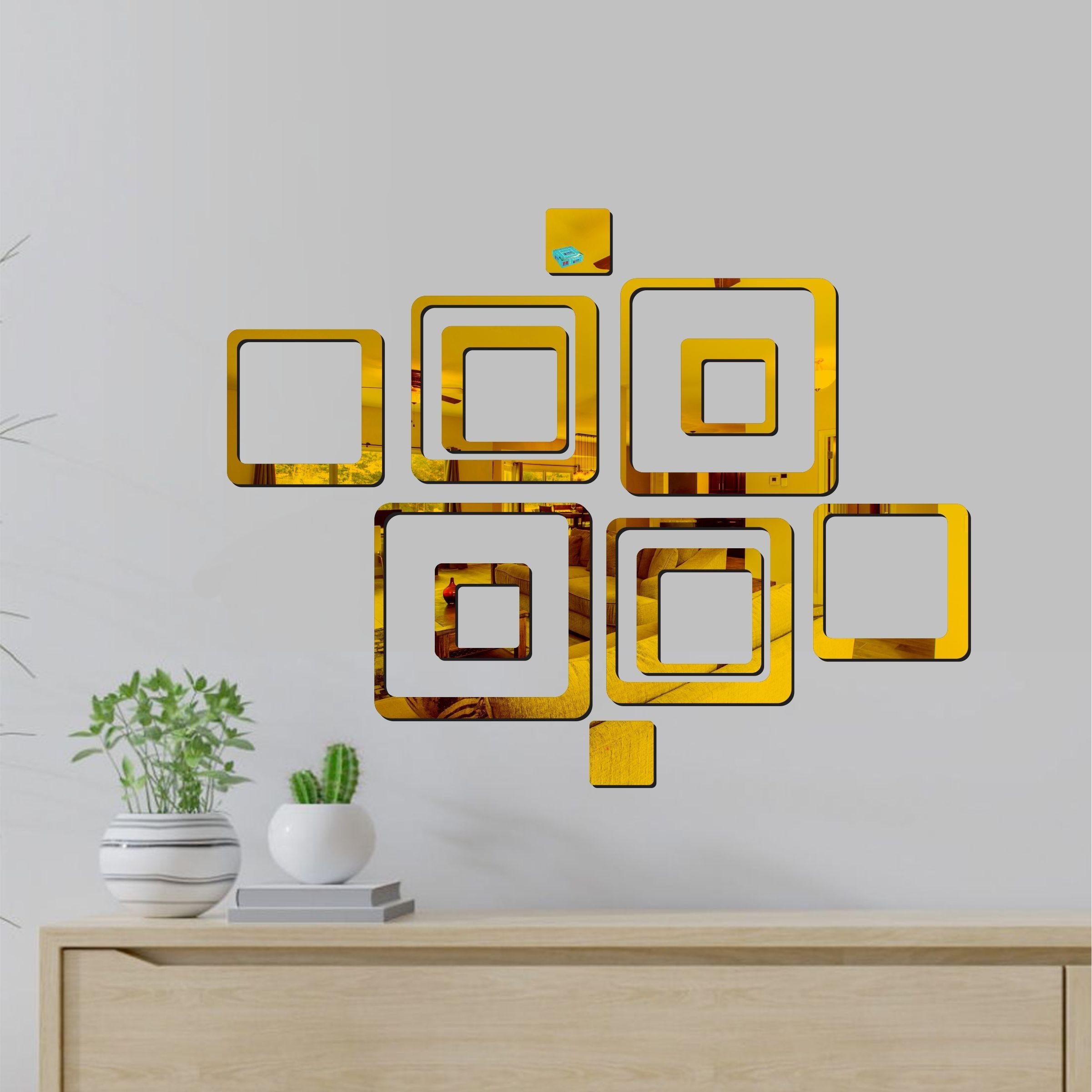 3D Gold Acrylic Mirror Wall Sticker – Elegant Home Decor ra4xqa-dd