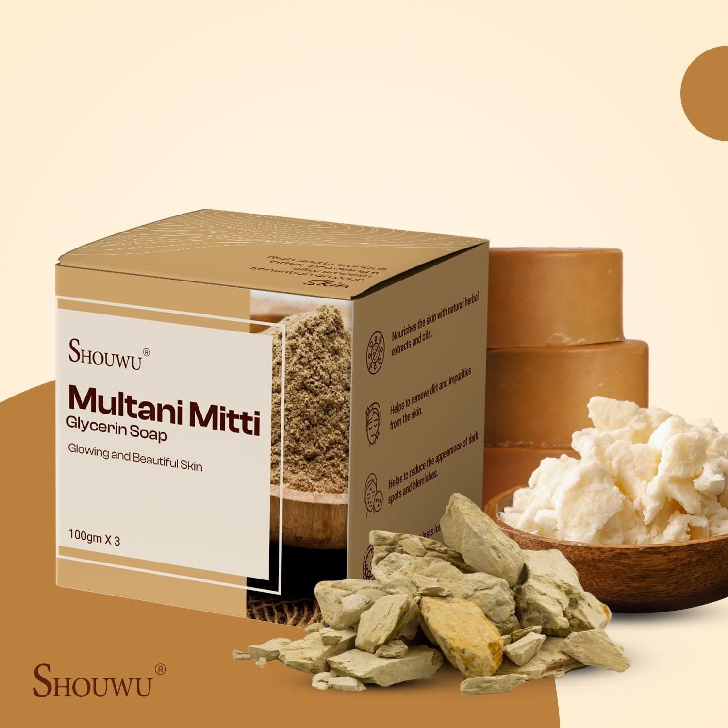 Shoumu Multani Mitti Glycerin Soap 100g for Clear Skin | kalakirtihub ra4xqa-dd