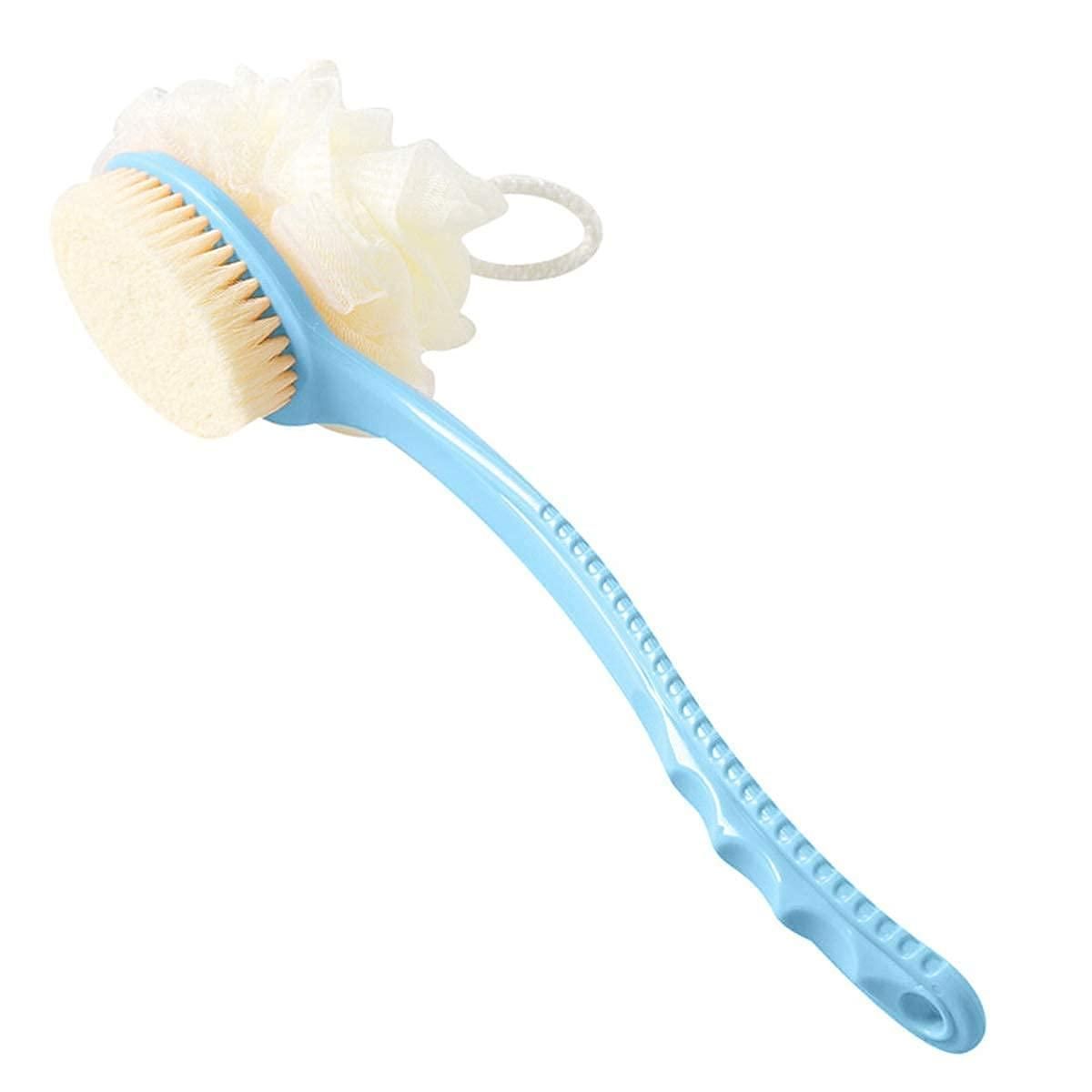 2-in-1 Loofah & Bath Brush with Handle – Double Sided Scrubber ra4xqa-dd