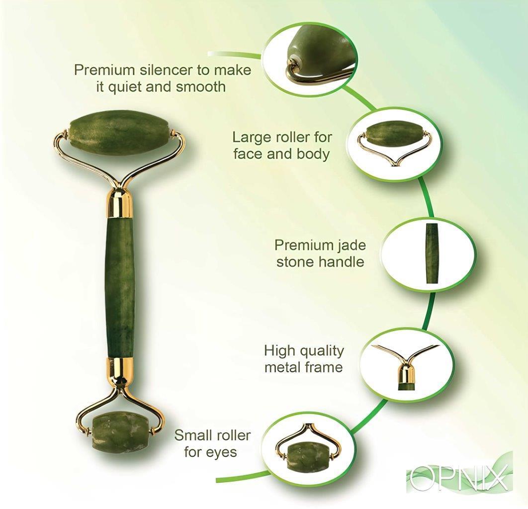 Natural Jade Stone Massage Roller for Face & Body | kalakirtihub ra4xqa-dd