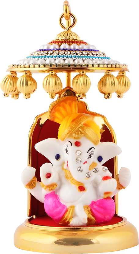 Ganesh Ji Idol Statue for Car Dashboard Showpiece - 6 cm  (Polyresin, Multicolor) - KalaKirtiHub