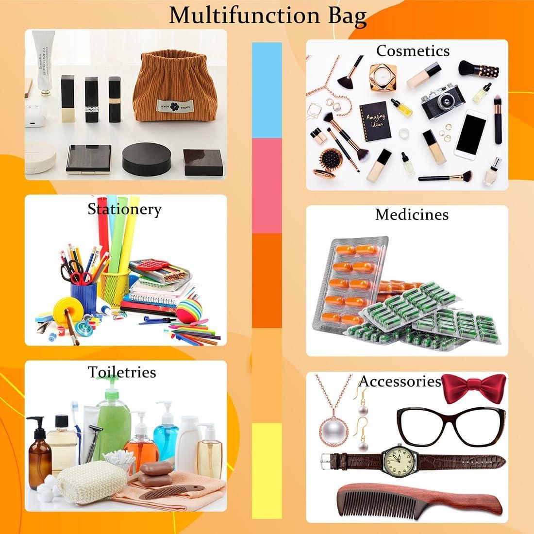 Small Makeup Bag Corduroy Pouch with Hair Tie Organizer | kalakirtihub ra4xqa-dd