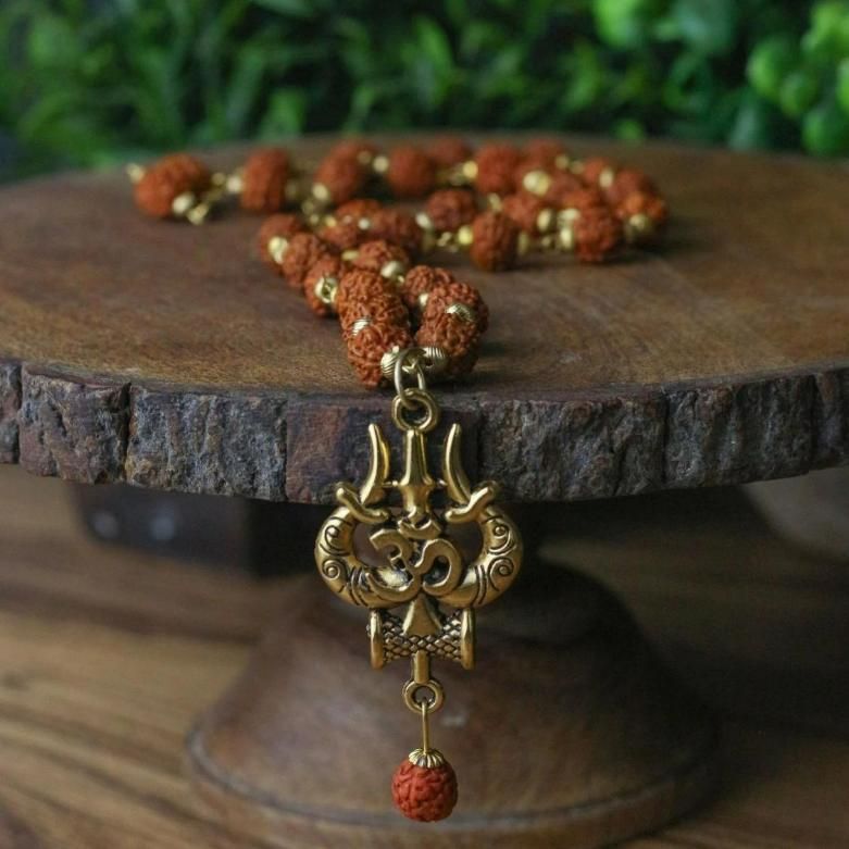 Panchmukhi Rudraksha OM Shiva Trishool Mala for Devotion | KalaKirtiHub ra4xqa-dd