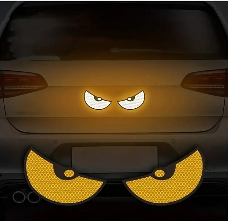 Monster Eyes Car Reflective Stickers (2 Pcs, Pack of 1) | kalakirtihub ra4xqa-dd