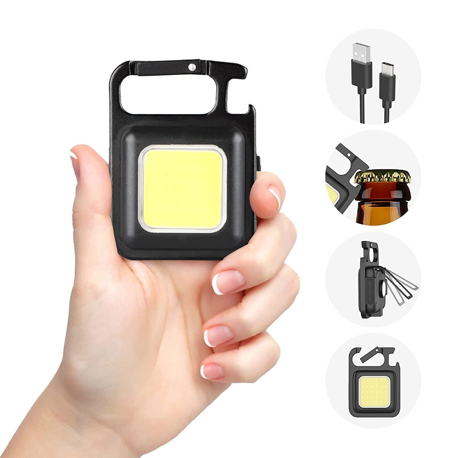 Mini LED COB Flashlight 500 Lumen Keychain Rechargeable – kalakirtihub ra4xqa-dd