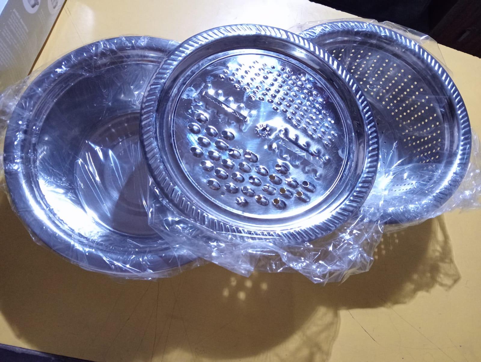 3-in-1 Multifunctional Grater & Basin – Stainless Steel Colander Set ra4xqa-dd