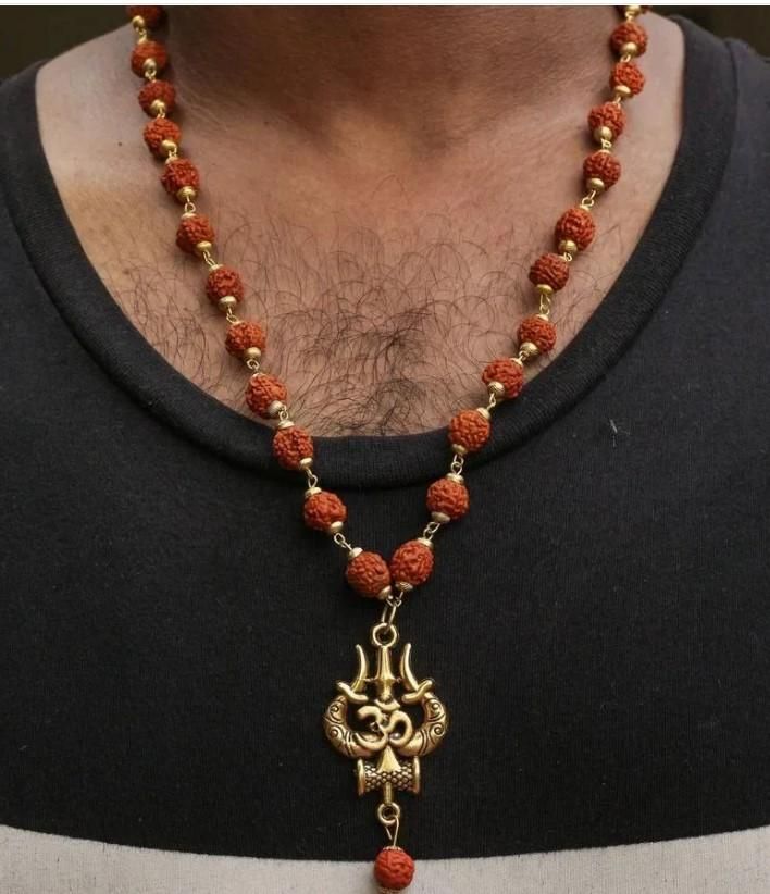 Panchmukhi Rudraksha OM Shiva Trishool Mala for Devotion | KalaKirtiHub ra4xqa-dd
