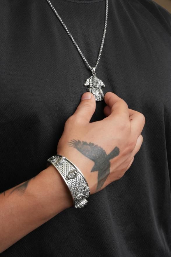 5-Mukhi Hanuman Kada with Munjai Pendant Chain | KalaKirtiHub Jewelry - KalaKirtiHub