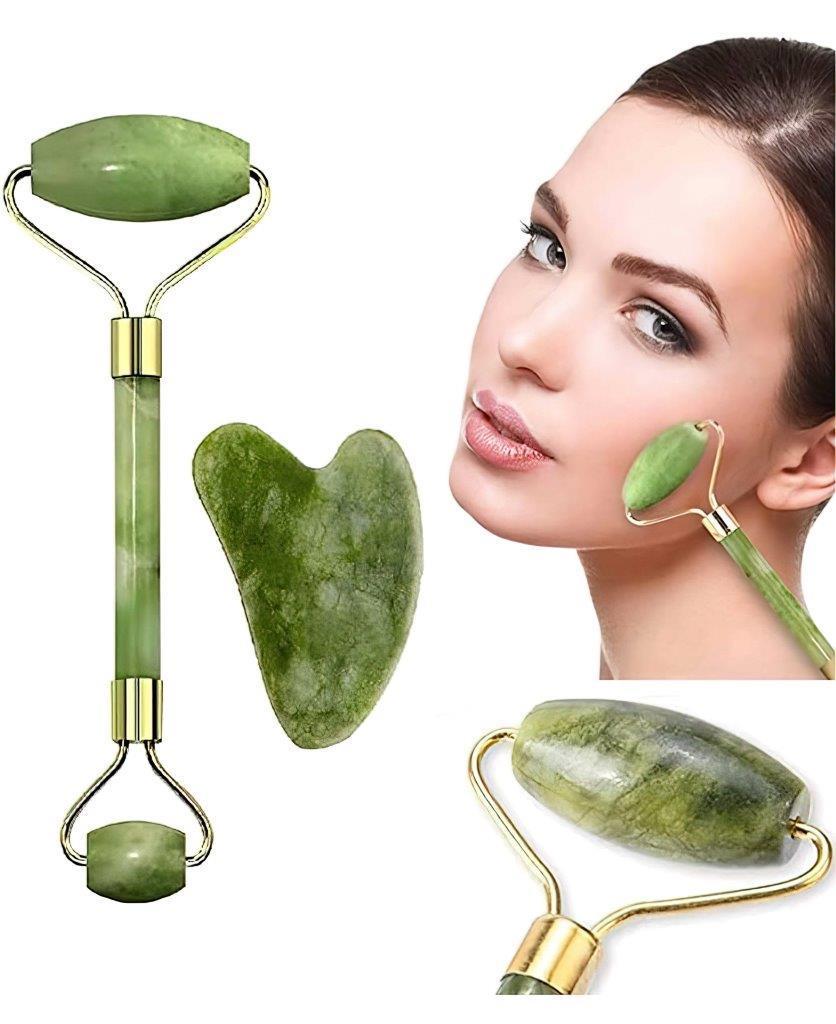 Natural Jade Stone Massage Roller for Face & Body | kalakirtihub ra4xqa-dd